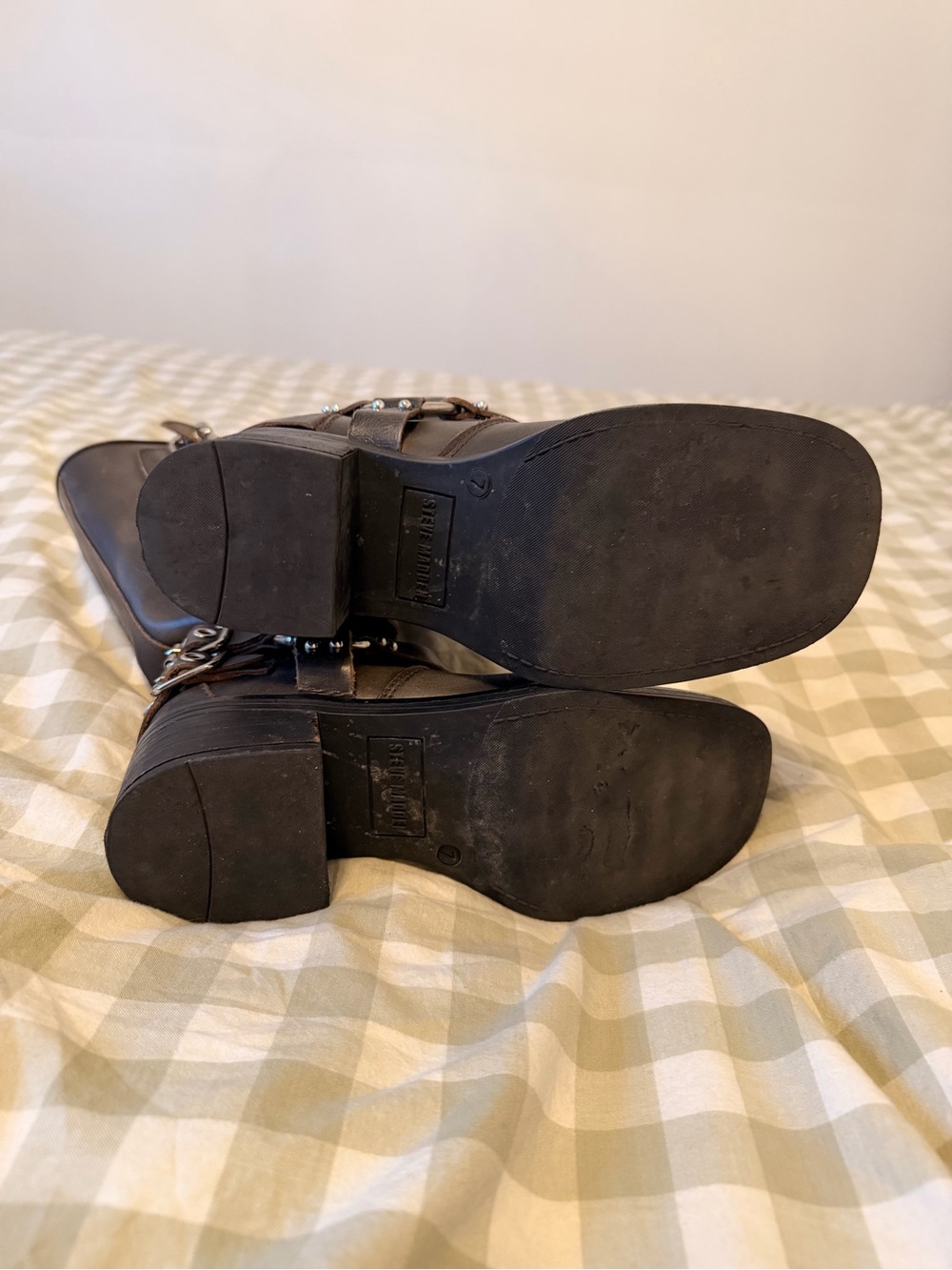 Steve Madden Buckle Motorcycle Boots - Picture 2 of 4